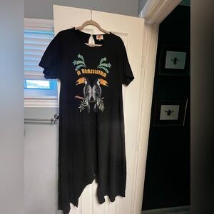 FARM Rio Black Graphic T-Shirt Dress